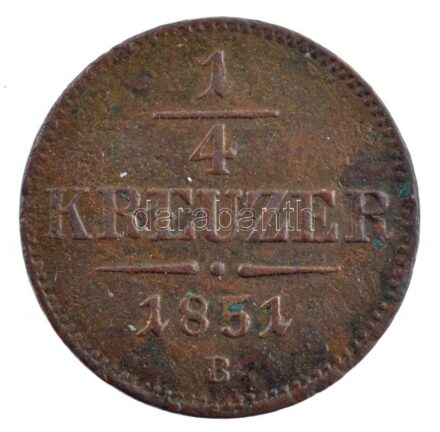 1851B 1/4kr Cu T:2-,3 Adamo M1