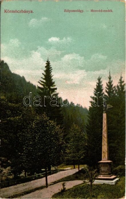 1909 Körmöcbánya, Kremnitz, Kremnica; Zólyomvölgy, Honvéd emlékmű. Ritter Lipót J. kiadása / Hungarian military monument, heroes statue (Rb)