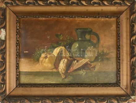 Jelzés nélkül: Csendélet, olaj, karton, sérüléssel, kissé sérült fa keretben, 24x35 cm