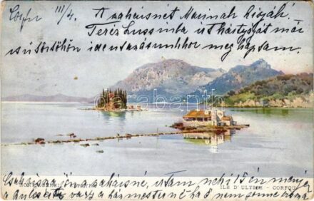 1907 Corfu, Corfou, Kerkyra; Ile d'Ulysse (worn corners)