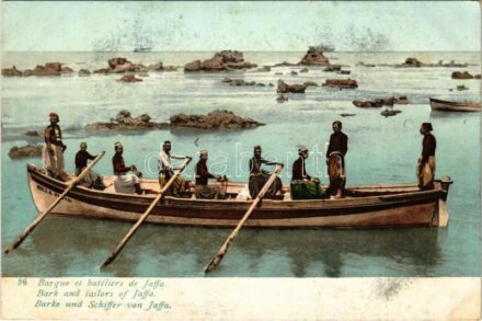 Jaffa (Tel-Aviv), Barque et batéliers de Jaffa / Barke und Schiffer von Jaffa / Bark and sailors of Jaffa (fl)