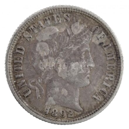 Amerikai Egyesült Államok 1892. 1d Ag T:2 patina USA 1892. 1 Dime Ag C:XF patina Krause KM#113