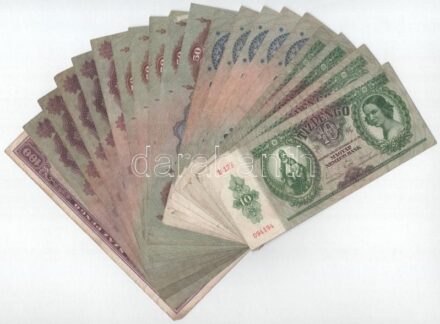 1930. 100P (5x) + 1932. 50P (5x) + 1936. 10P (5x) + 1941. 20P (5x) + 1945. 100P T:III,III-