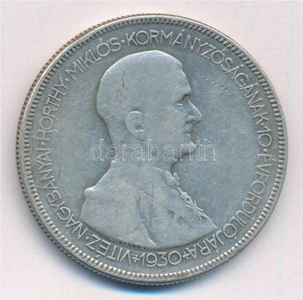 1930. 5P Ag 'Horthy jobbra' T:3 Adamo P8