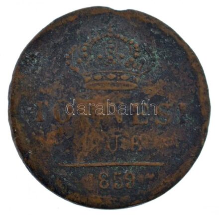 Olasz Államok / Nápoly és Szicília 1859. 2t Cu 'II. Ferdinánd' T:3,3- Italian States / Naples and Sicily 1859. 2 Tornesi Cu 'Ferdinand II' C:F,VG