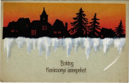 Boldog karácsonyi ünnepeket! / Christmas greeting art postcard (EK)
