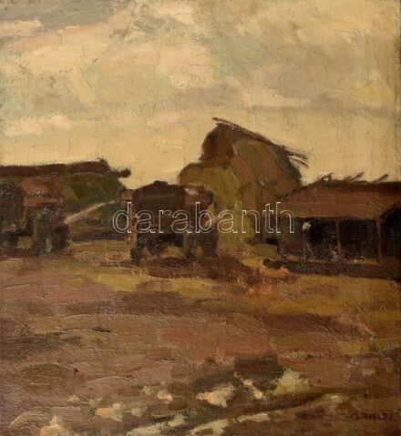 Gaál Imre (1888-1915): Rákosi részlet. Olaj, vászon. Jelzett. Hátoldalán korabeli címkén feliratozott. 50x45 cm