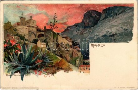 1908 Monaco. Carte Postale Artistique de Velten No. 465. litho s: Manuel Wielandt