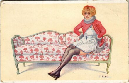 Paresse. Delta Série No. 5. 23. / Francia finoman erotikus művészlap / French gently erotic art postcard s: F. Fabiano (EB)