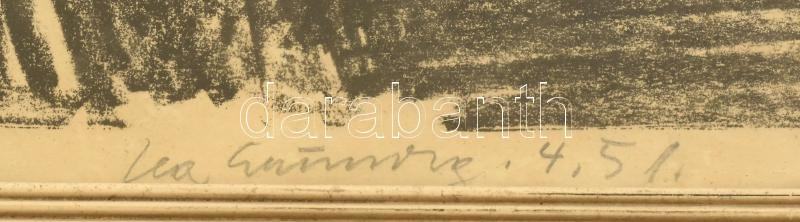 Grundig, Lea (1906-1977): Illusztráció Makszim Gorkij Az anya c. művéhez (Maxim Gorky: Mother). Litográfia, papír, jelzett. Lap széle foltos. Üvegezett, kissé sérült fakeretben. 70×49 cm / lithograph on paper, signed, framed, spotty on - Image 2