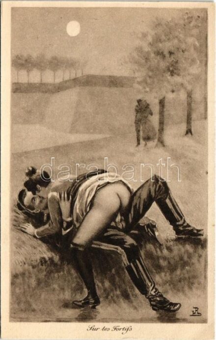 Sur les Fortifs / Francia pornográf lap, szeretkező pár / French porn card (non PC)