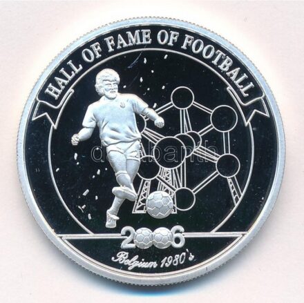 Uganda 2006. 2000Sh Ag 'A labdarúgás halhatatlanjainak csarnoka - Belgium 1980-as évek / Eric Gerets' bizonytalan ezüsttartalmú! T:PP apró felületi karc Uganda 2006. 2000 Shillings Ag 'The Hall of Fame of Football - Belgium 1980's / Eric