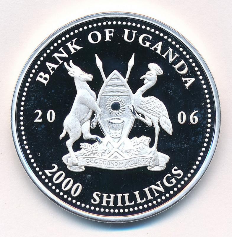 Uganda 2006. 2000Sh Ag 'A labdarúgás halhatatlanjainak csarnoka - Olaszország 1990-es évek / Roberto Baggio' bizonytalan ezüsttartalmú! T:PP Uganda 2006. 2000 Shillings Ag 'The Hall of Fame of Football - Italy 1990's / Roberto Baggio' - Image 2