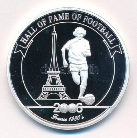Uganda 2006. 2000Sh Ag 'A labdarúgás halhatatlanjainak csarnoka - Franciaország 1980-as évek / Michel Platini' bizonytalan ezüsttartalmú! T:PP Uganda 2006. 2000 Shillings Ag 'The Hall of Fame of Football - France 1980's / Michel Platini'