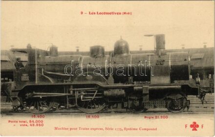 Les Locomotives (Midi) Machine pour Trains express, Série 1775. Systeme Compound / French State Railways locomotive, express train