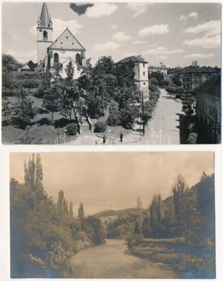 Beszterce, Bistritz, Bistrita; 2 db fotó képeslap / 2 photos