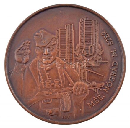 Bognár György (1944-) 1984. 'MÉE Nógrád megyei szervezete / Salgótarján felszabadulásának 40. évfordulója' Br emlékérem (42,5mm) T:1- Adamo ST4
