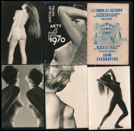 1946 'Szedosz' Nagyvárad reklám zsebnaptár, bejegyzésekkel, kissé viseltes + 21 db vegyes zsebnaptár (1963-1970), közte 12 erotikus / akt