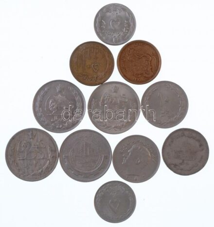 Irán 11db érméből álló tétel T:2-3 Iran 11pcs coin lot C:XF-F