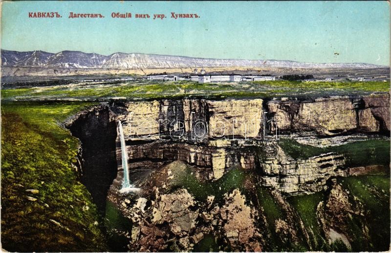 Dagestan, Daghestan; Le Caucase. Vue générale de la fortification de Khounsak / fort