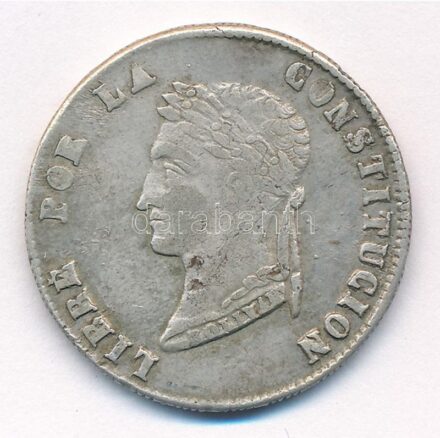 Bolívia 1854PTS MJ 4S Ag (13,56g) T:3 patina Bolivia 1854PTS MJ 4 Soles Ag (13,56g) C:F patina Krause KM#123.2