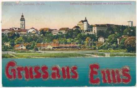 Enns, Schloss Ennsegg erbaut im XVI. Jahrhundert / castle, decorated (EK)
