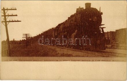 One of the 'Prosperity Special' locomotives in heavy freight service in the Siskiyou Mountains (California)