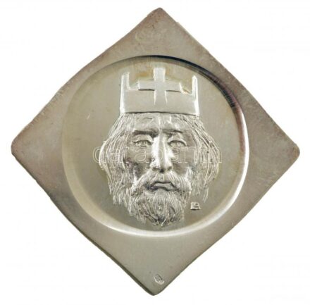 Lapis András (1942-) 1988. 'I. István 975?-1038 - Szegedi Éremgyűjtők' Ag csegely emlékérem (17,49g/0.835/32,5mm) T:1- Adamo SG21