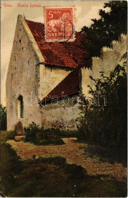 Hven, Ven; Gamla kyrkan / old church. TCV card