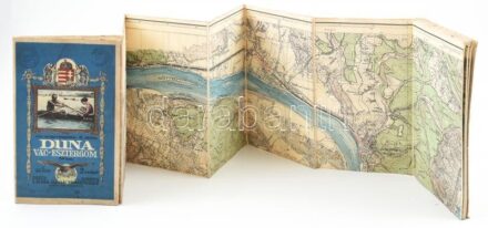 cca 1930-1940 A Duna Budapest-Paks (38 km) szakaszának térképe. Vízisporttérképek 6. sz. 1: 25.000. Bp., M. Kir. Állami Térképészet. Vászonra kasírozva, kissé viseltes állapotban, 'Pénzintézeti Sportegyletek Ligája turista