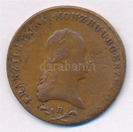 1800B 6kr Cu 'I. Ferenc' T:2- Huszár: 2018, Unger III.: 1399.a