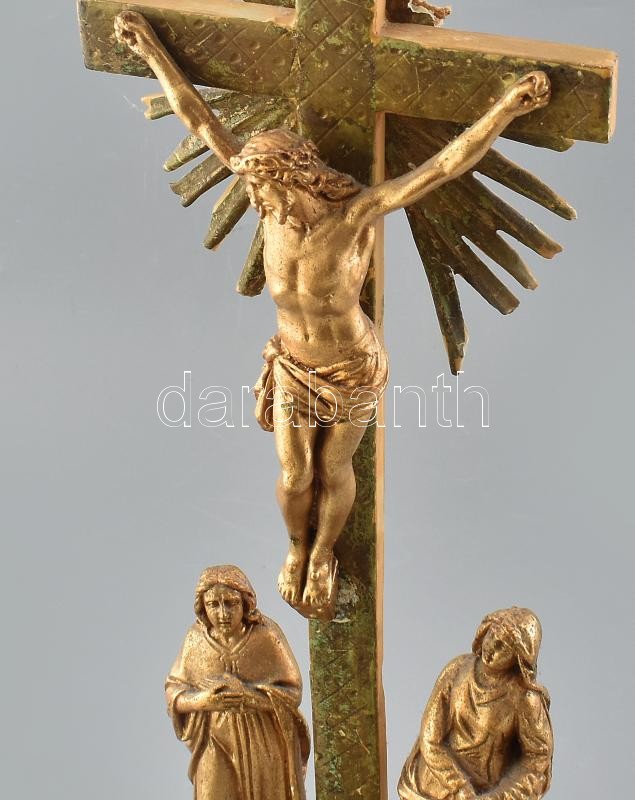 19. századi korpusz, aranyozott papírmasé, korának megfelelő sérülésekkel, kopásokkal. m: 50 cm - Image 2