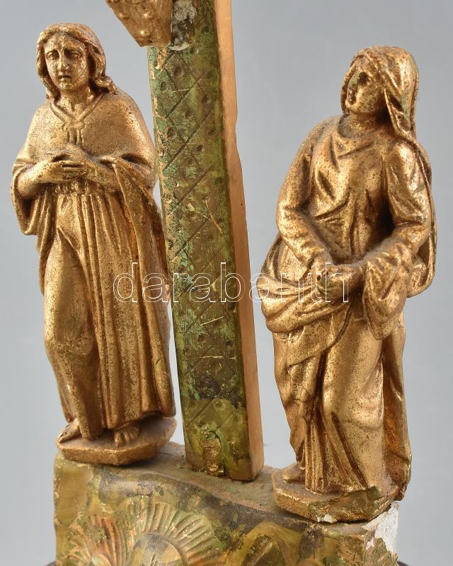 19. századi korpusz, aranyozott papírmasé, korának megfelelő sérülésekkel, kopásokkal. m: 50 cm - Image 3