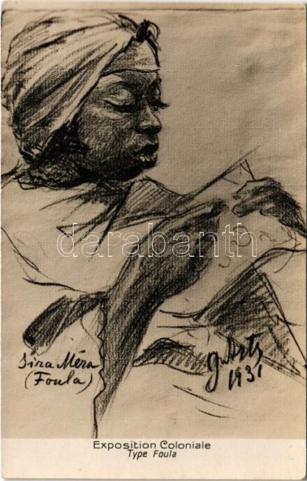 Exposition Coloniale. Type Foula / International Colonial Exhibition, African folklore, Fula woman