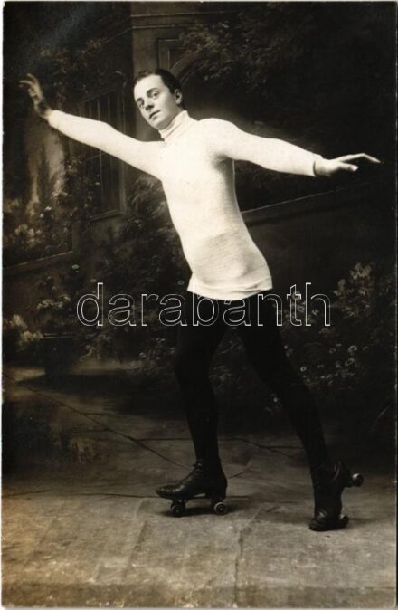 Man with roller skates. Ward's Day & Electric Light Studios. photo