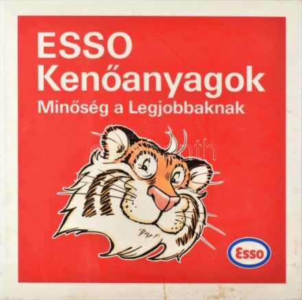 Esso kenőanyagok, műanyag reklámtábla, kissé foltos, 62x62 cm