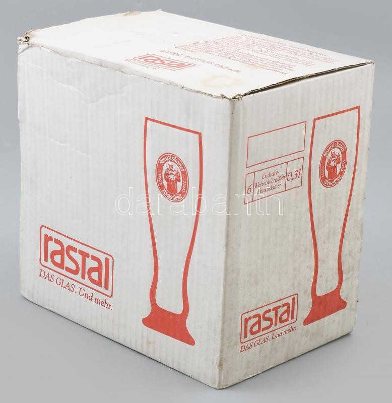 Franziskaner üveg pohárkészlet, 6 db 0.3 l, eredeti kartondobozában, m: 21 cm - Image 2