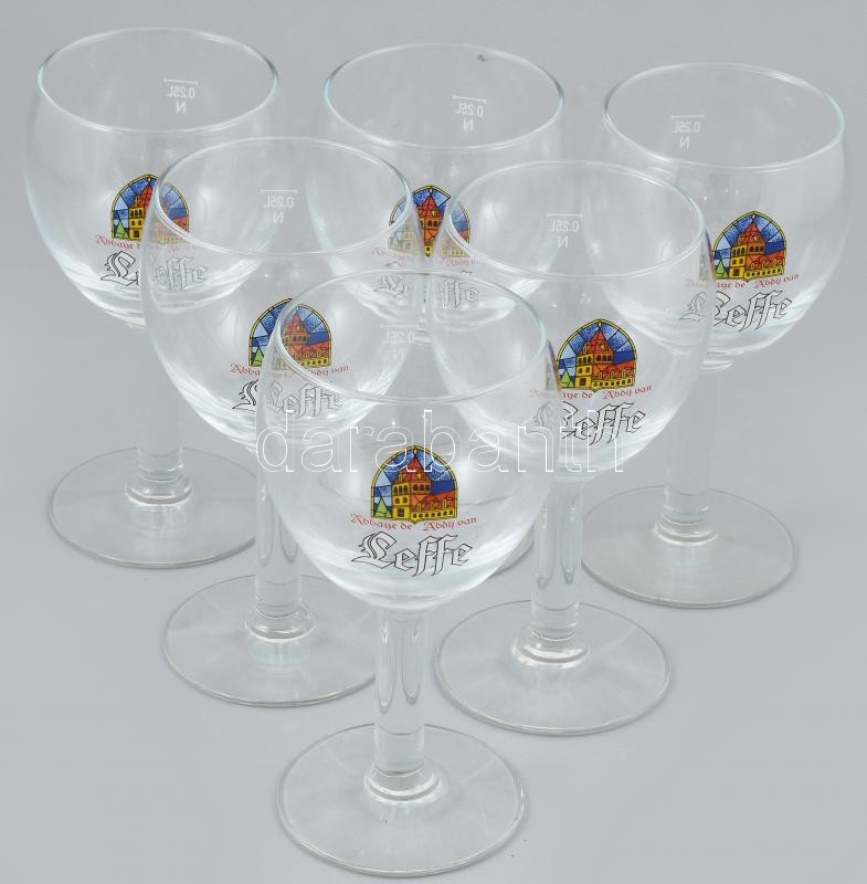 Leffe üveg pohárkészlet, 6 db 0.25 l, eredeti kartondobozában, m: 17,5 cm