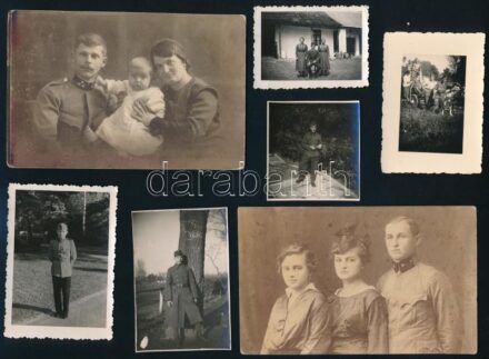 cca 1910-1940 Vegyes katonai fotó tétel, 7 db, 5×6,5 és 9×13,5 cm közötti méretekben