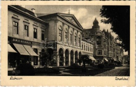 1935 Debrecen, Városháza, Drogueria, Kontsek Konrél, Tóth Gyula, Griczmann üzlete