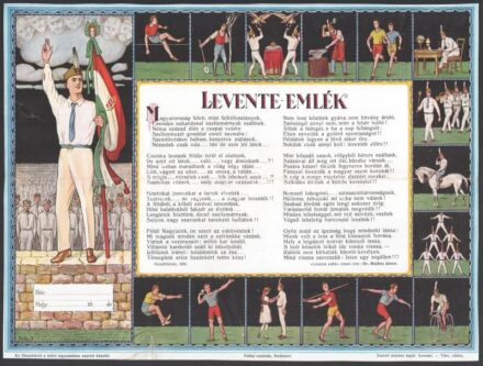 1926 Dunaföldvár, Levente emlék - verses emléklap, szakadással, hajtott