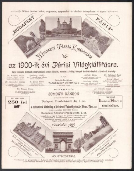 1900 Magyarok Társas Kirándulása az 19000-ik évi Párisi Világkiállításra, 4p