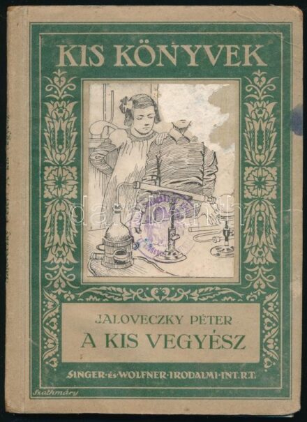 Jaloveczky Péter: A kis vegyész. Egyszerűbb vegytani eszközök készítése, kísérletezés, elemzések. Bp., 1935, Singer és Wolfner Irodalmi Int. Kiadói sérült papírkötésben, a kötés elvált.