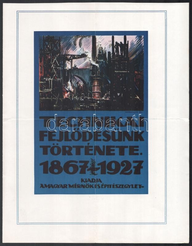 cca 1929 Technikai fejlődésünk története 1867-1927 ismertető prospektus, hajtott, 4p