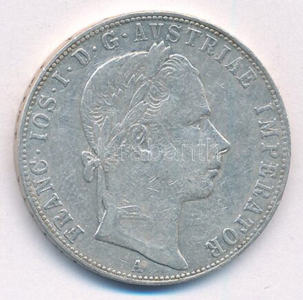 Ausztria 1857A 1Fl Ag 'Ferenc József' T:2- kis ph. Austria 1857A 1 Florin Ag 'Franz Joseph' C:VF small edge error Krause KM#2219