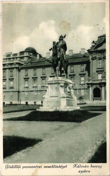 1936 Gödöllő, Premontrei nevelőintézet, Kálmán herceg szobor