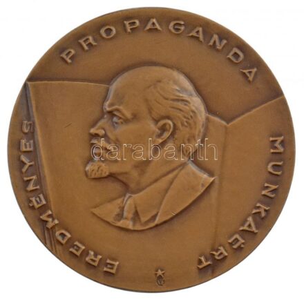 DN 'Eredményes Propaganda Munkáért' egyoldalas Br plakett (70mm) T:2 karc