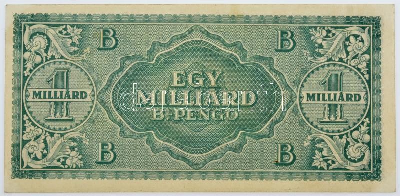 1946. 1.000.000.000BP T:II hajtatlan, több kisebb hajlás / Hungary 1946. 1.000.000.000 Billion Pengő C:XF unfolded, more smaller bends Adamo P40 - Image 2