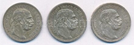 1915KB 1K Ag 'Ferenc József' (3x) T:2 patina Adamo K5.1