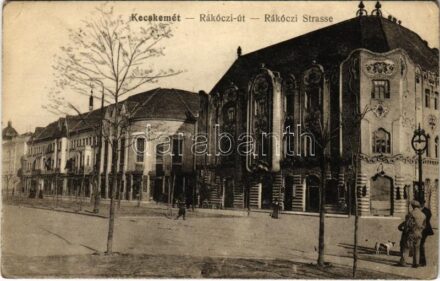 1918 Kecskemét, Rákóczi út. Fekete Gyula kiadása + 'M. kir. 30. honvéd pótzászlóalj' (EB)